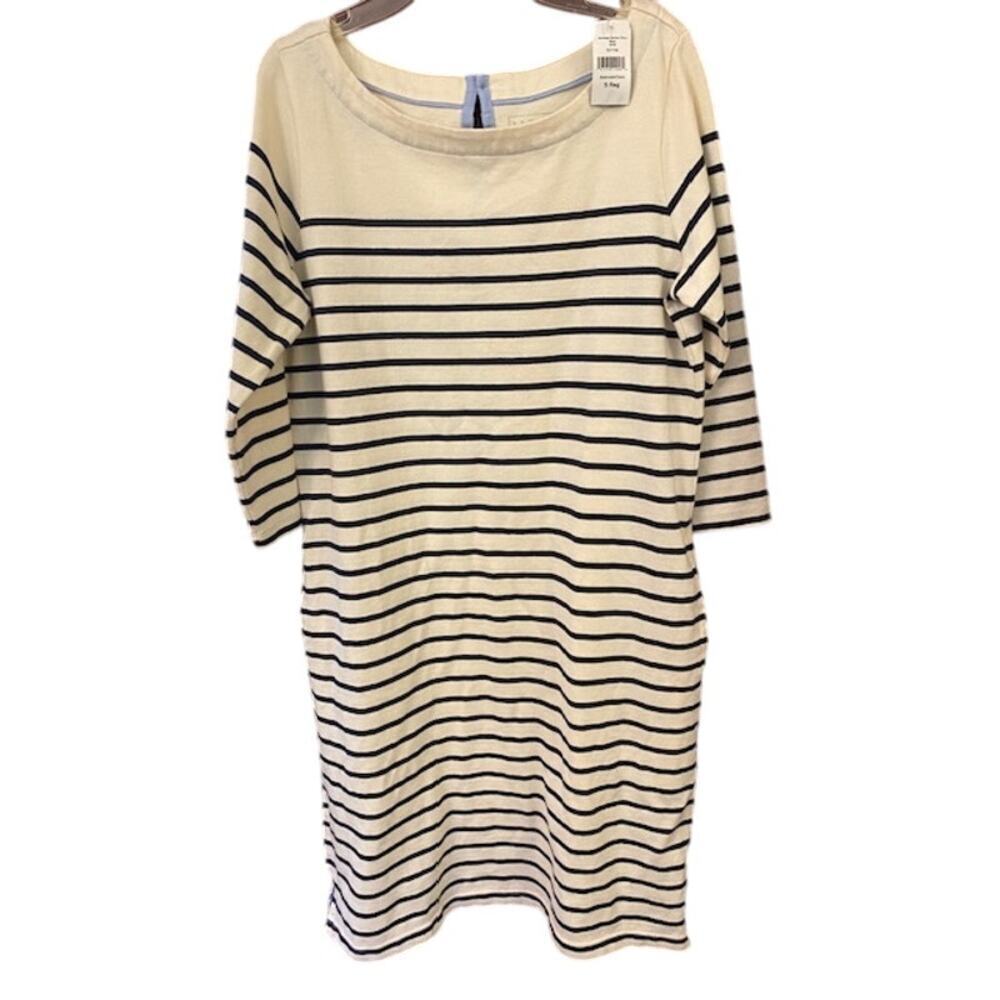 LL Bean Heritage Mariner Dress Stripe size‎ small Women's Sailcloth Classic Navy